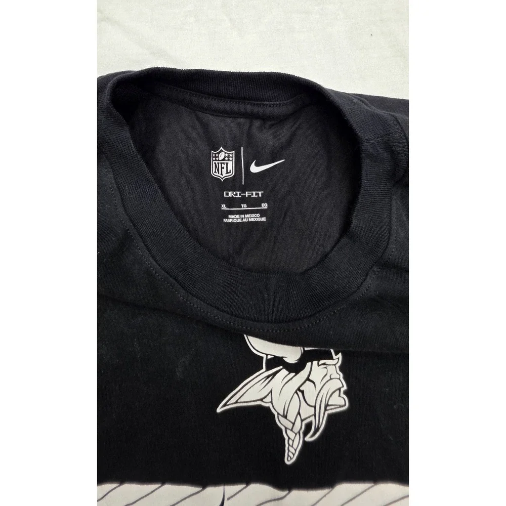 Nike Dri-fit Minnesota Vikings NFL Black T-shirt Size XL